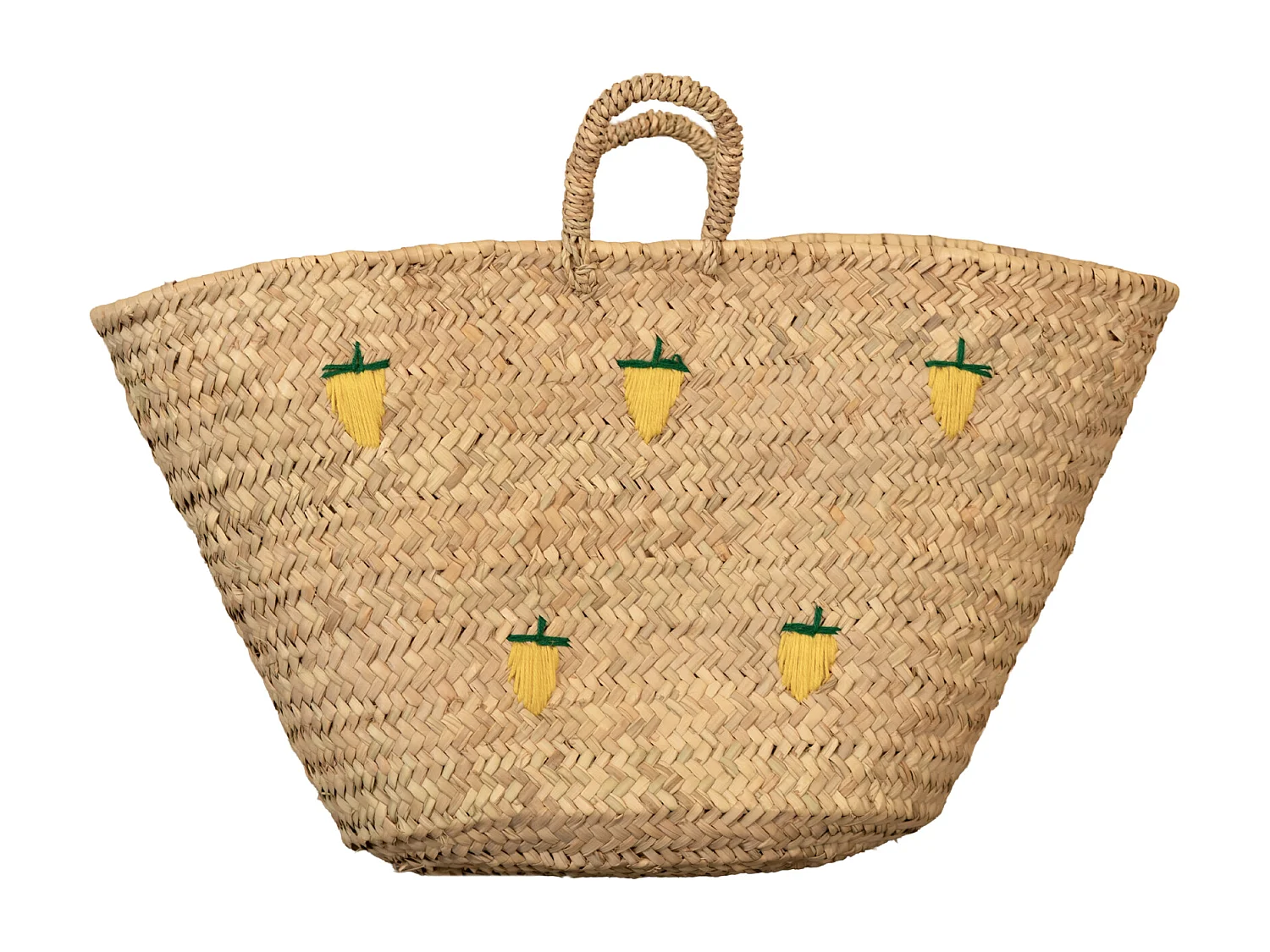 Cesta con limones bordados