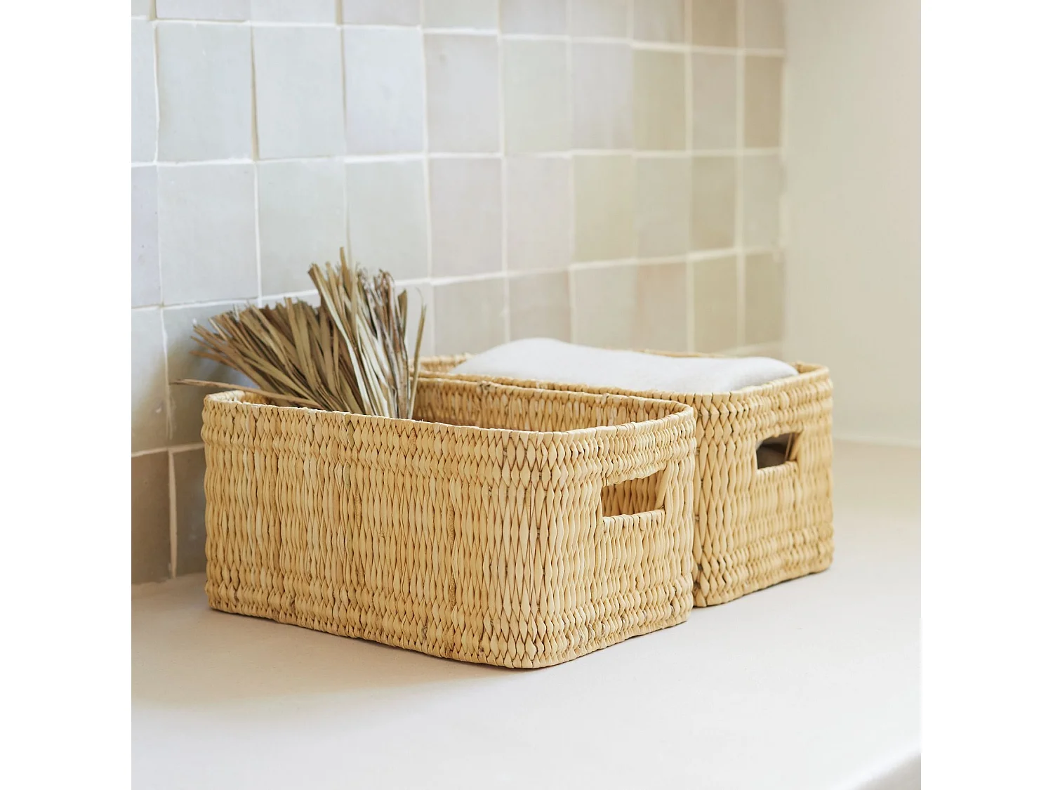 Panier de rangement rectangle Hassira