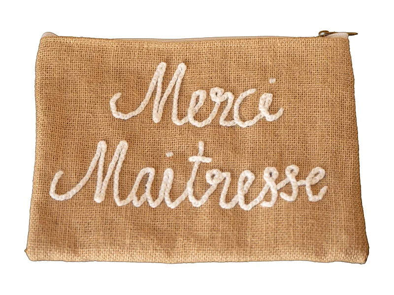 Pochette Jute "Merci maitresse"