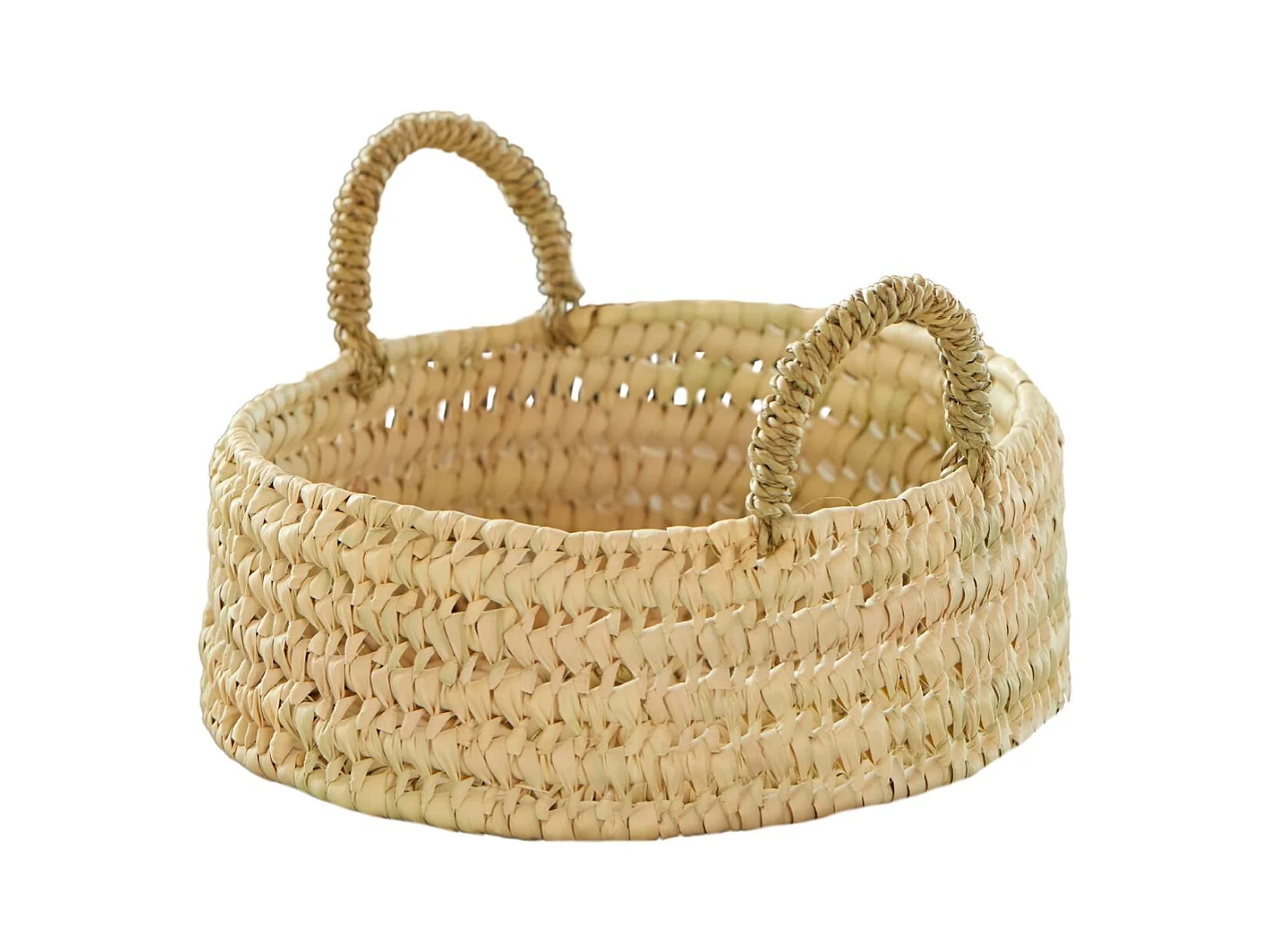 Panier plateau rond osier avec anses