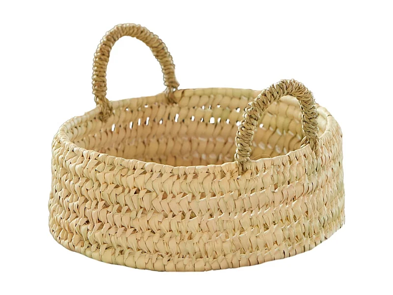 Bandeja cesta redonda con asas