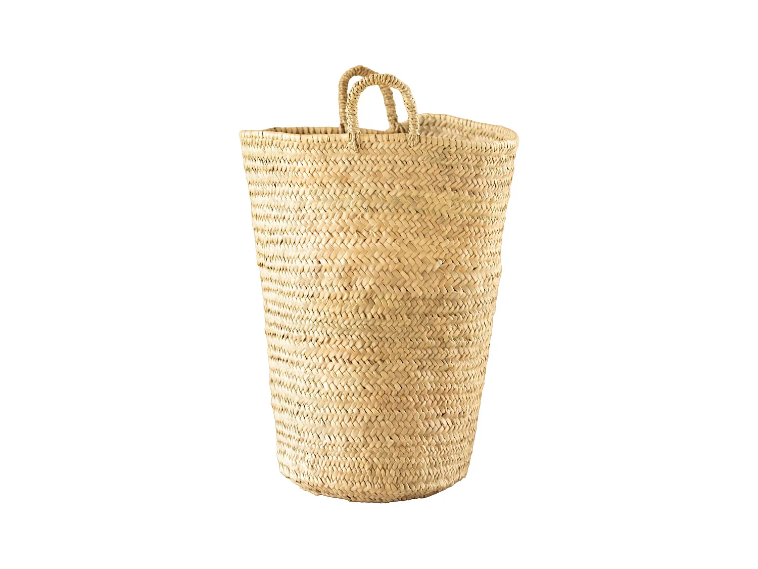 Grand panier en feuilles de palmier avec anse