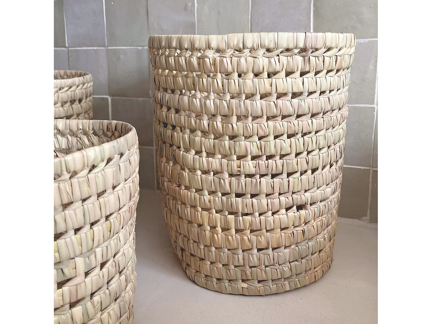 Cache pot feuilles de palmier