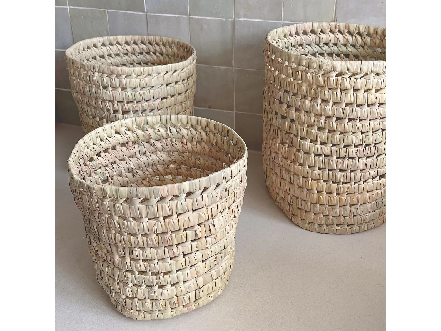 Cache pot feuilles de palmier