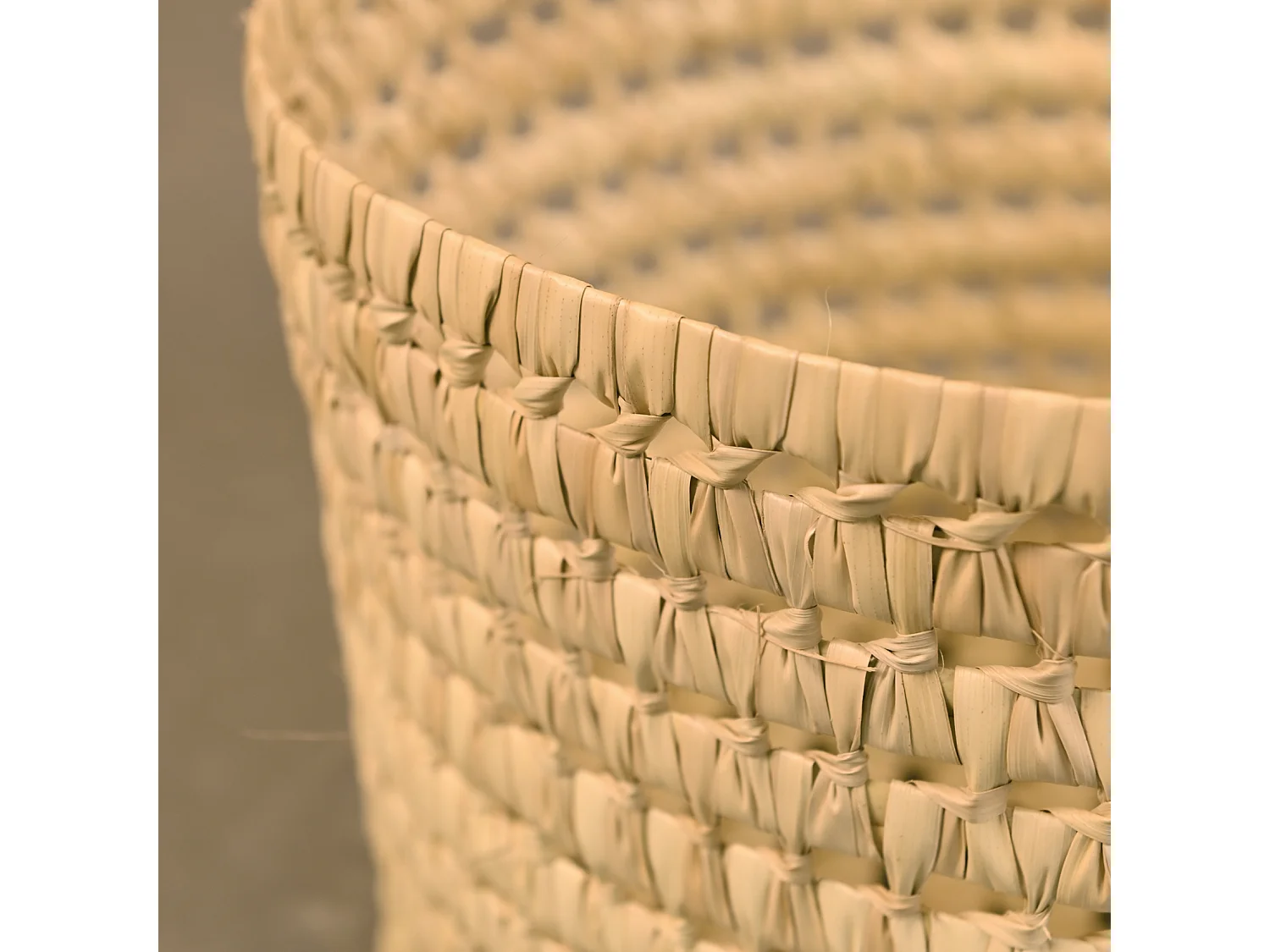 Macetero de hojas de palmera