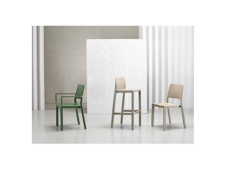 Tabouret de bar en plastique coloré indoor / outdoor 75 cm - Kate