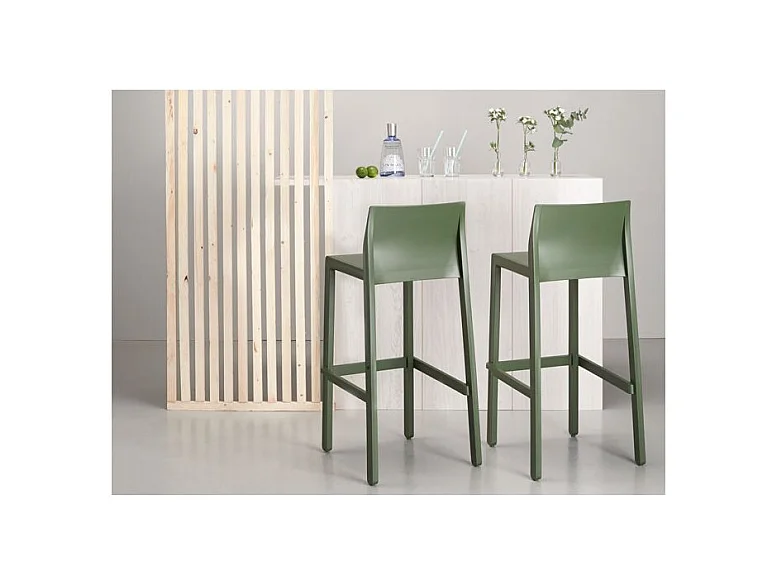 Tabouret de bar en plastique coloré indoor / outdoor 75 cm - Kate