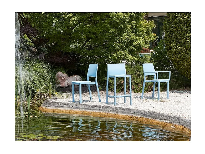 Tabouret de bar en plastique coloré indoor / outdoor 75 cm - Kate