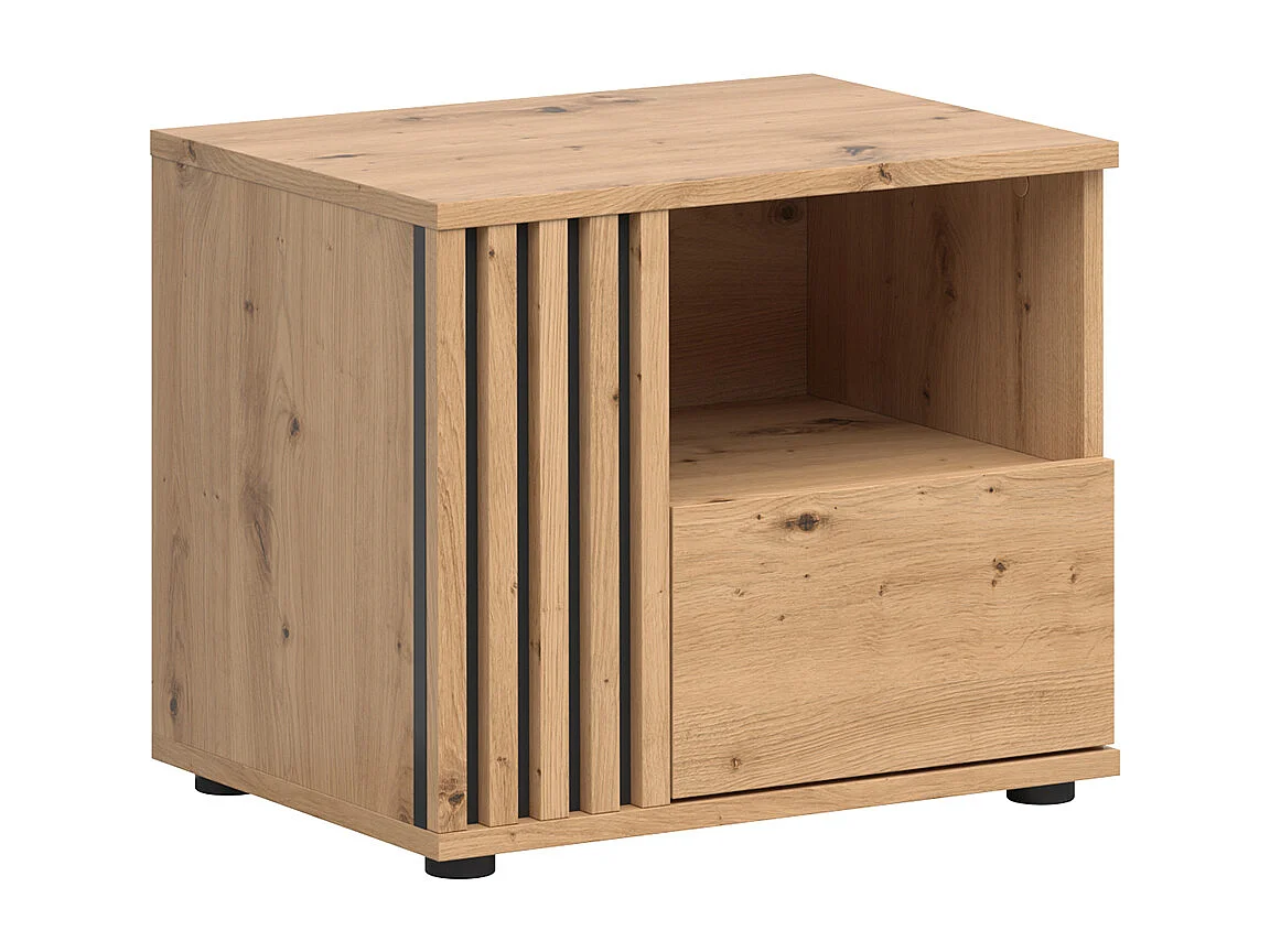Table de chevet 1 tiroir gauche Ezra Bois