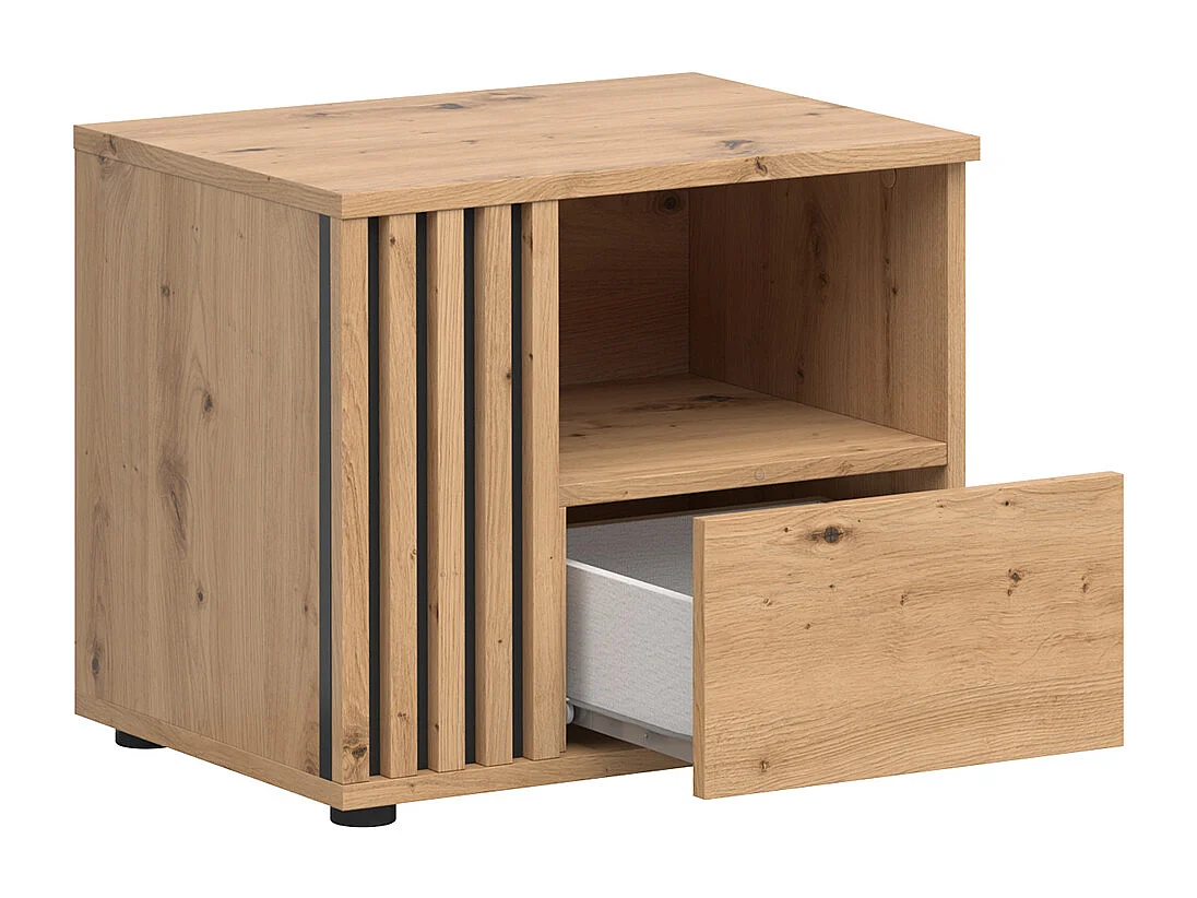 Table de chevet 1 tiroir gauche Ezra Bois