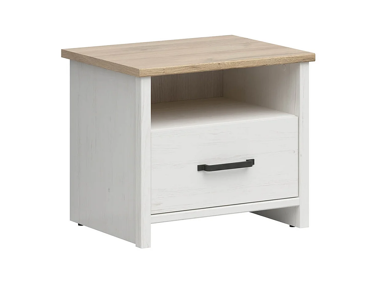 Table de chevet 1 tiroir 1 niche Aksel Blanc