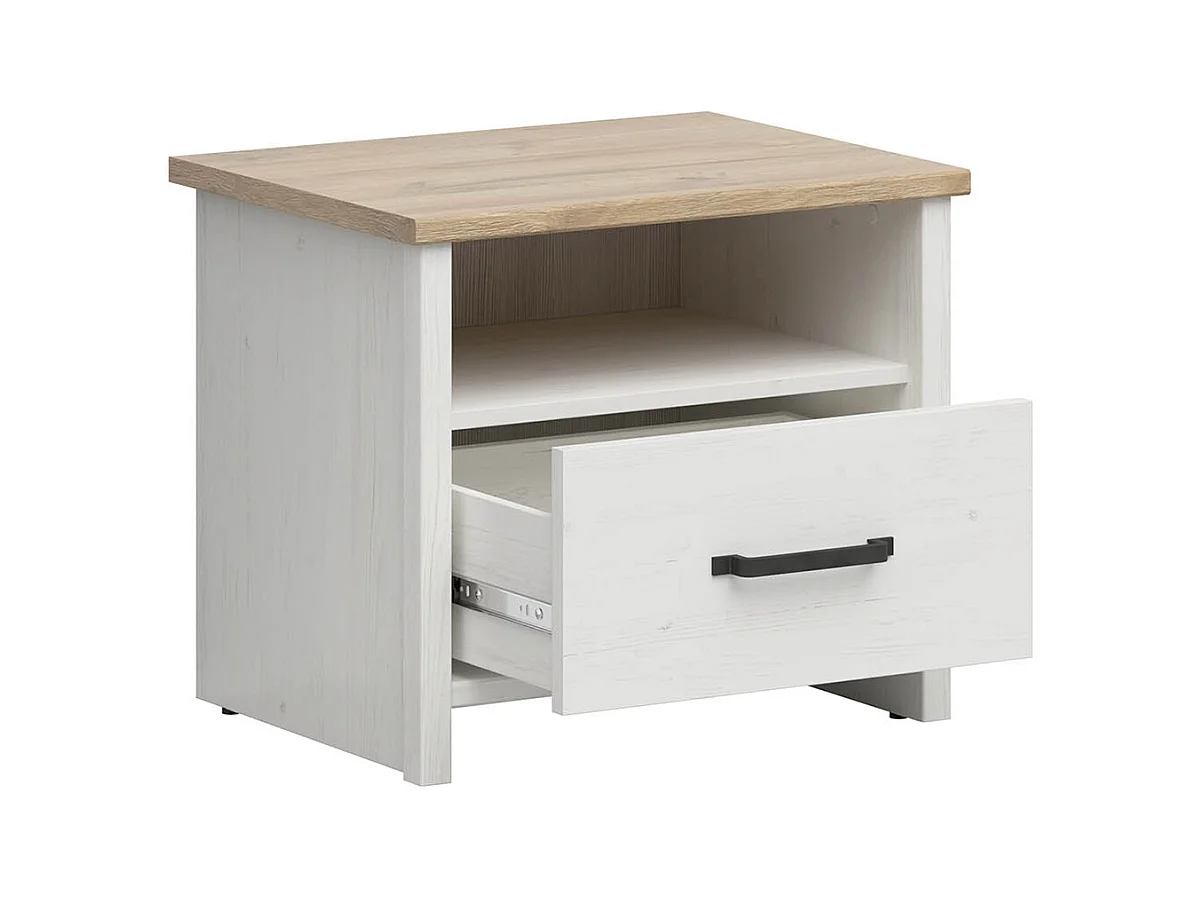 Table de chevet 1 tiroir 1 niche Aksel Blanc