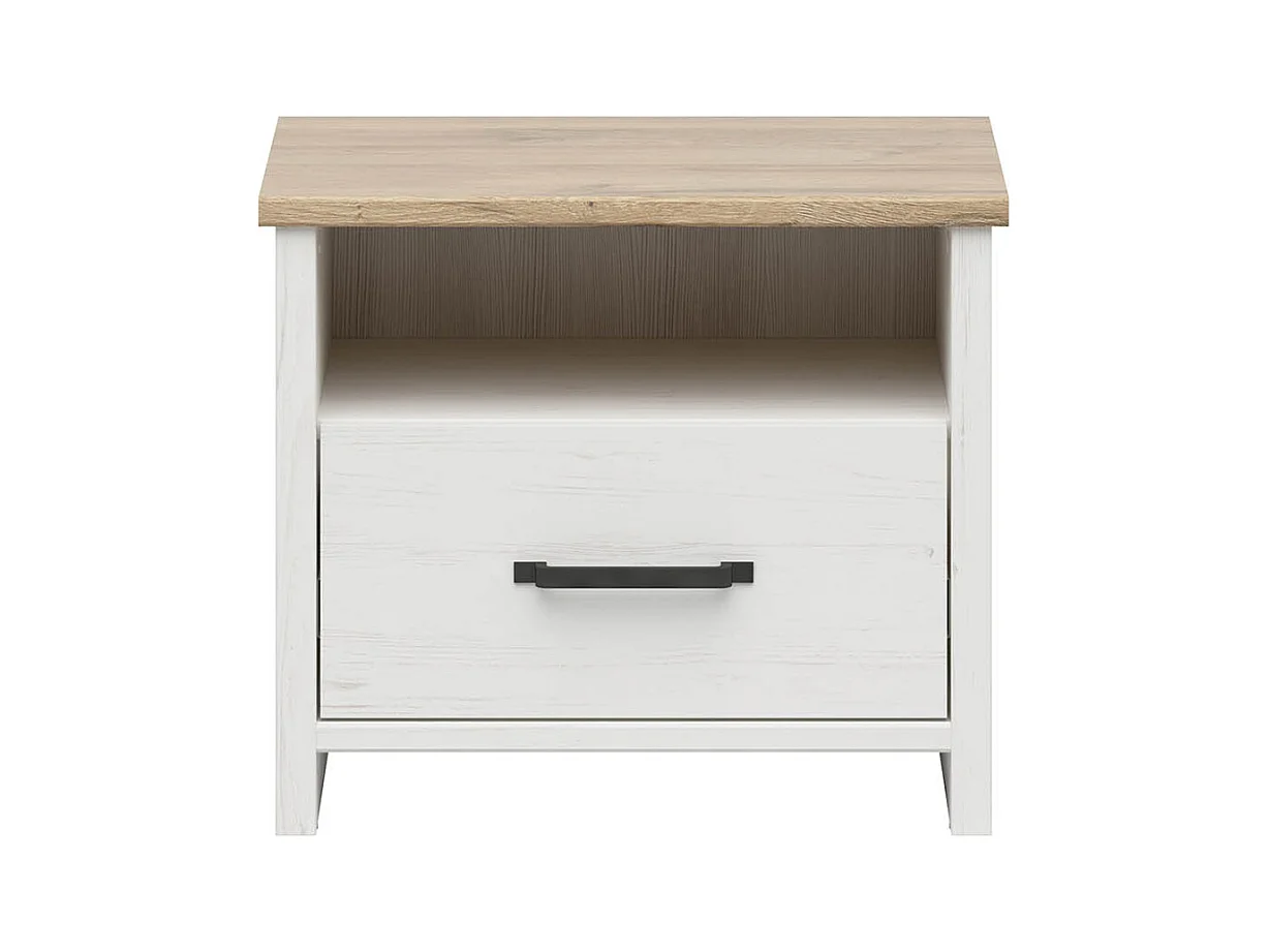 Table de chevet 1 tiroir 1 niche Aksel Blanc