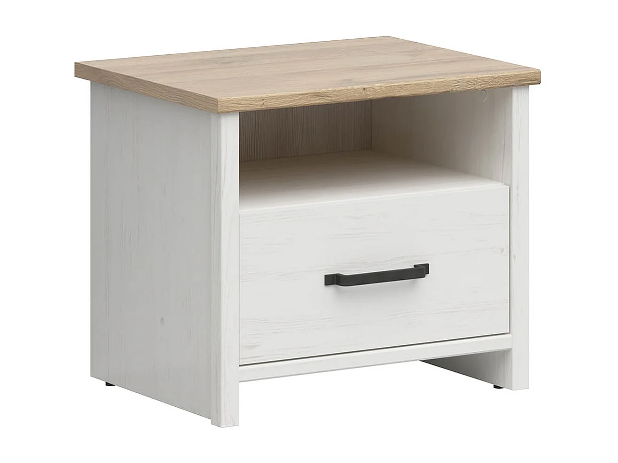 Table de chevet 1 tiroir 1 niche Aksel Blanc