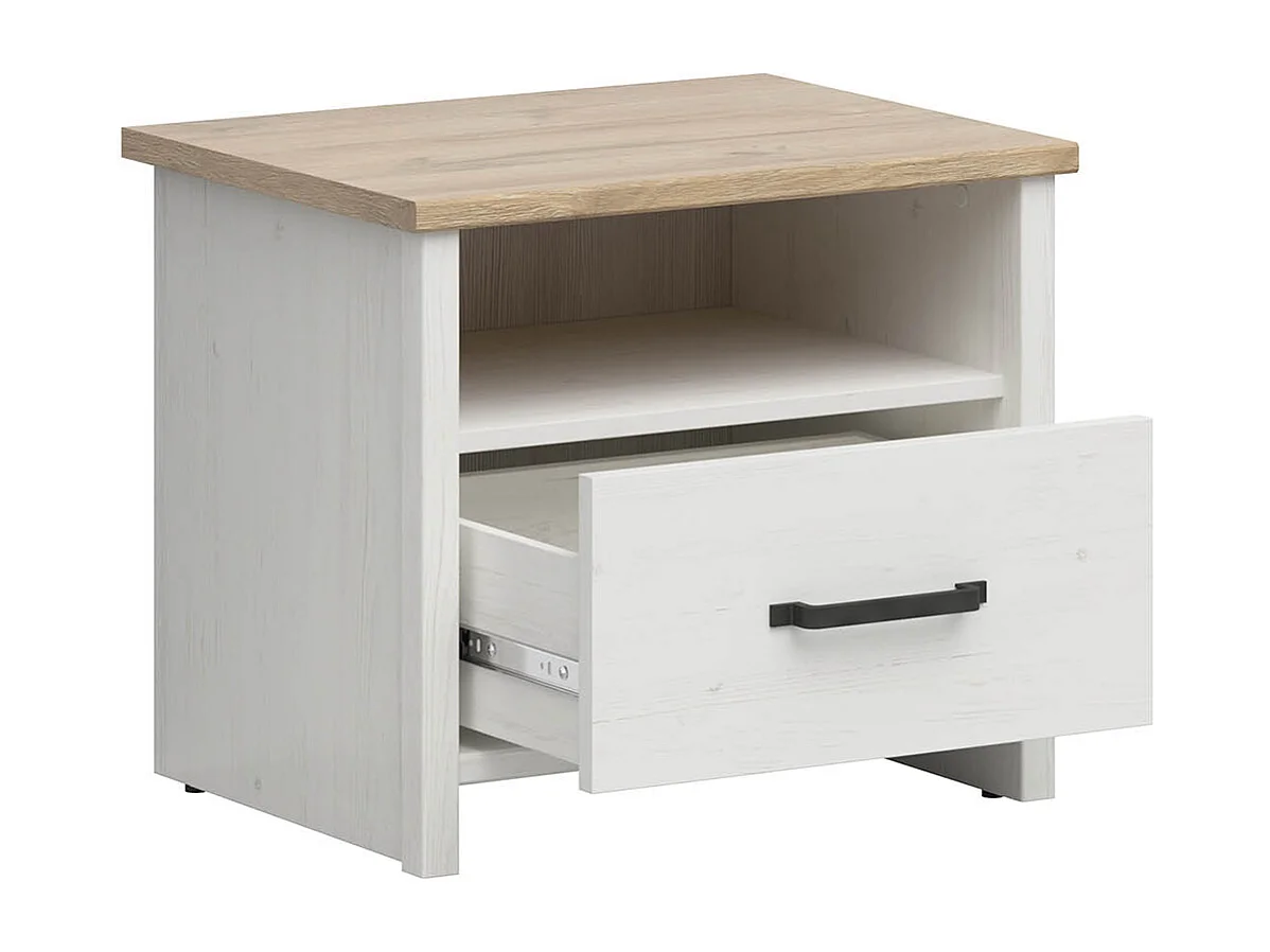 Table de chevet 1 tiroir 1 niche Aksel Blanc