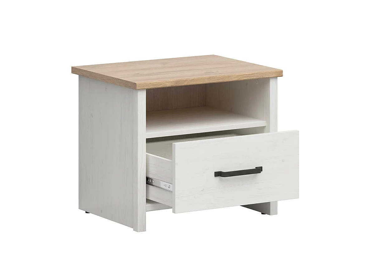 Aksel 1 skuffe 1 niche sengebord Hvid