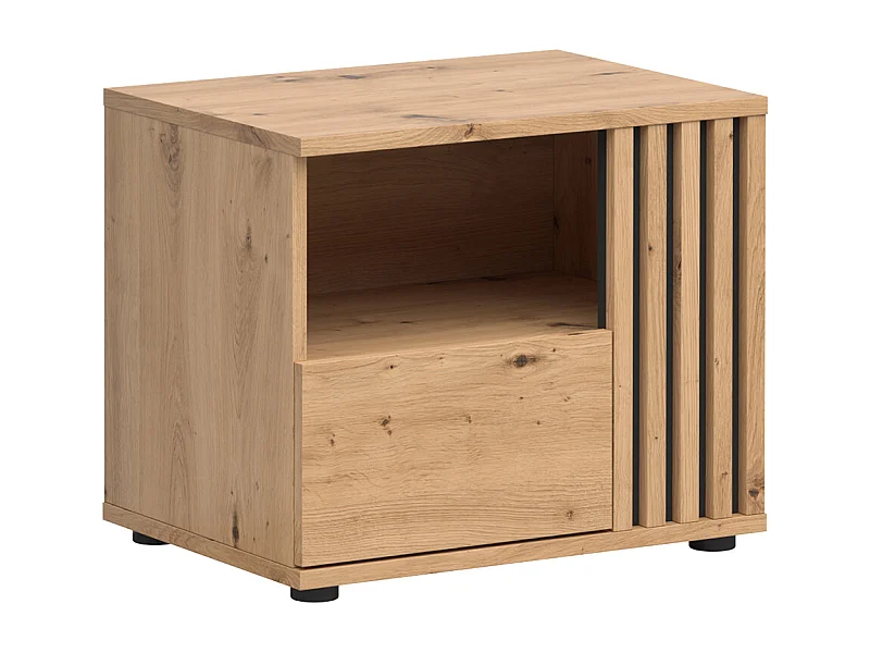 Table de chevet 1 tiroir droite Ezra Bois