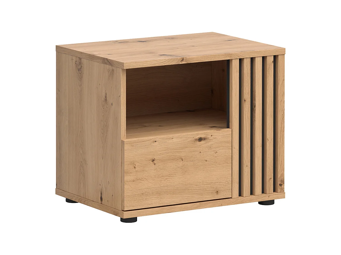 Table de chevet 1 tiroir droite Ezra Bois