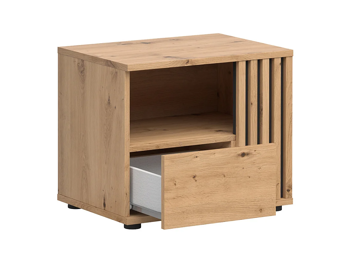 Table de chevet 1 tiroir droite Ezra Bois