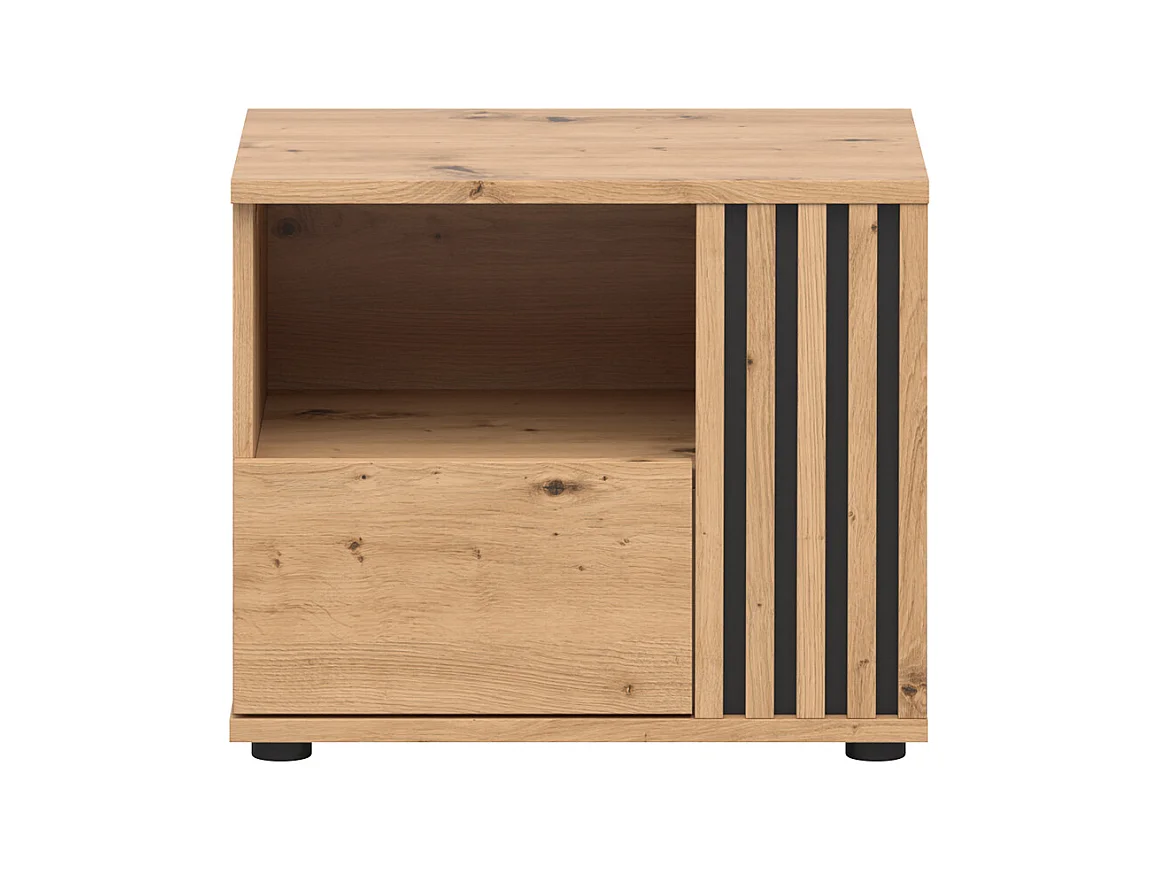 Table de chevet 1 tiroir droite Ezra Bois