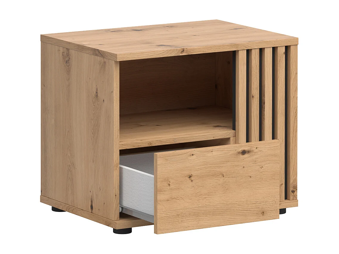 Table de chevet 1 tiroir droite Ezra Bois
