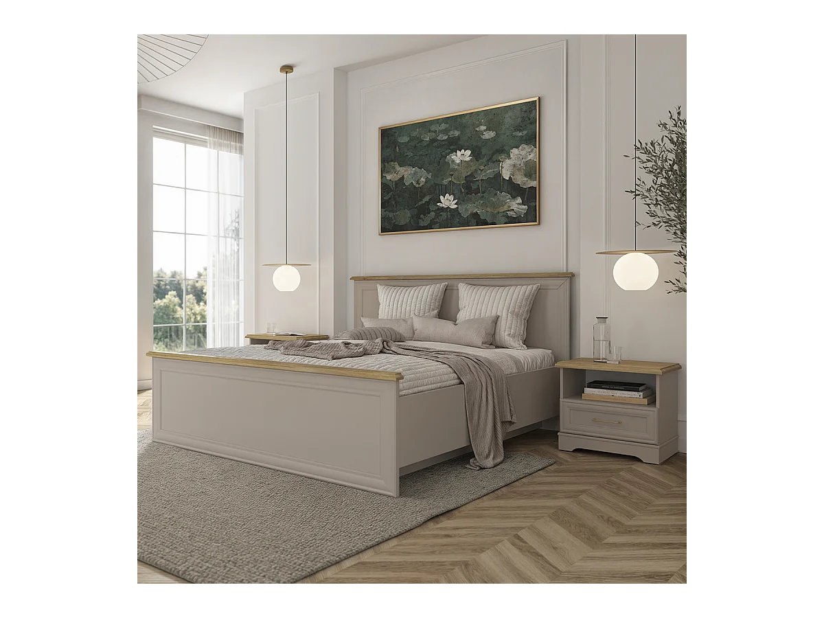 Table de chevet 1 tiroir Perle Cachemire