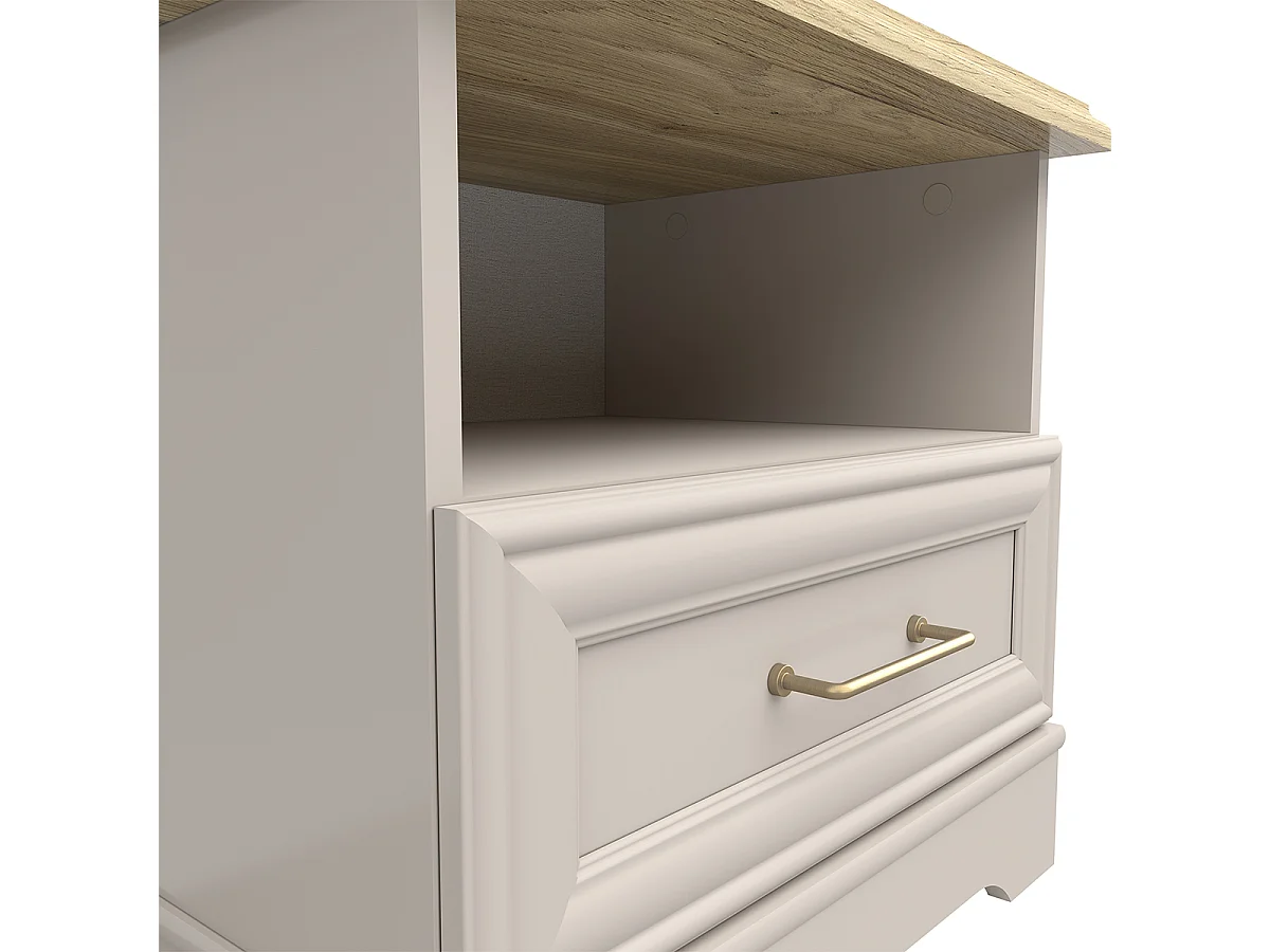 Table de chevet 1 tiroir Perle Cachemire