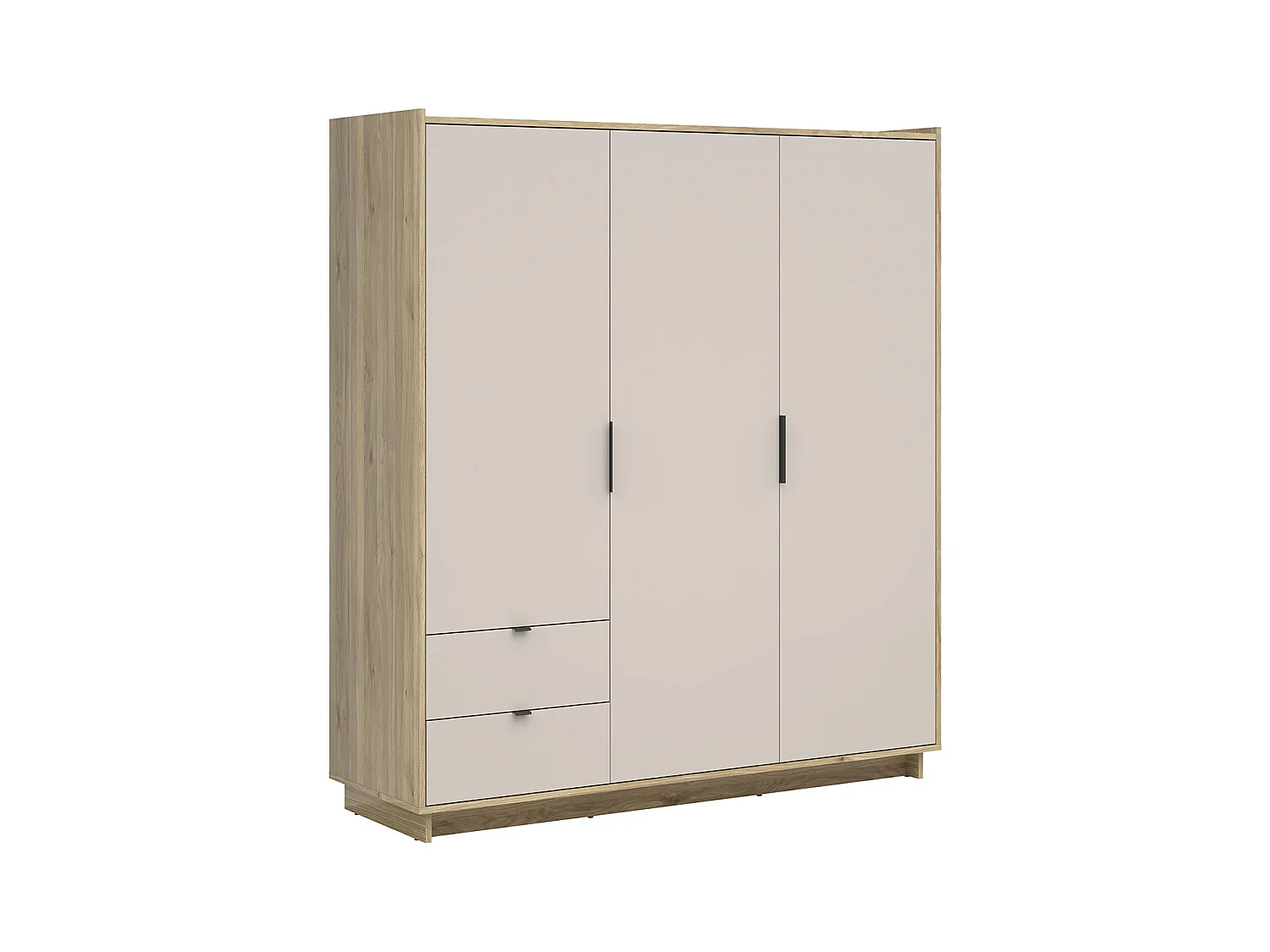 Armoire 3 portes 2 tiroirs Donna Cachemire et Bois