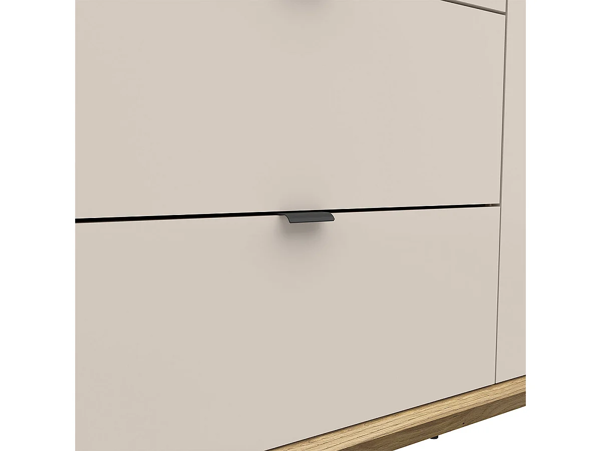 Schrank 3 Türen 2 Schubladen Donna Kaschmir und Holz