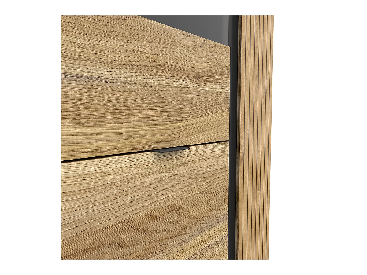 Vaisselier 3 portes Pia Noir et Bois