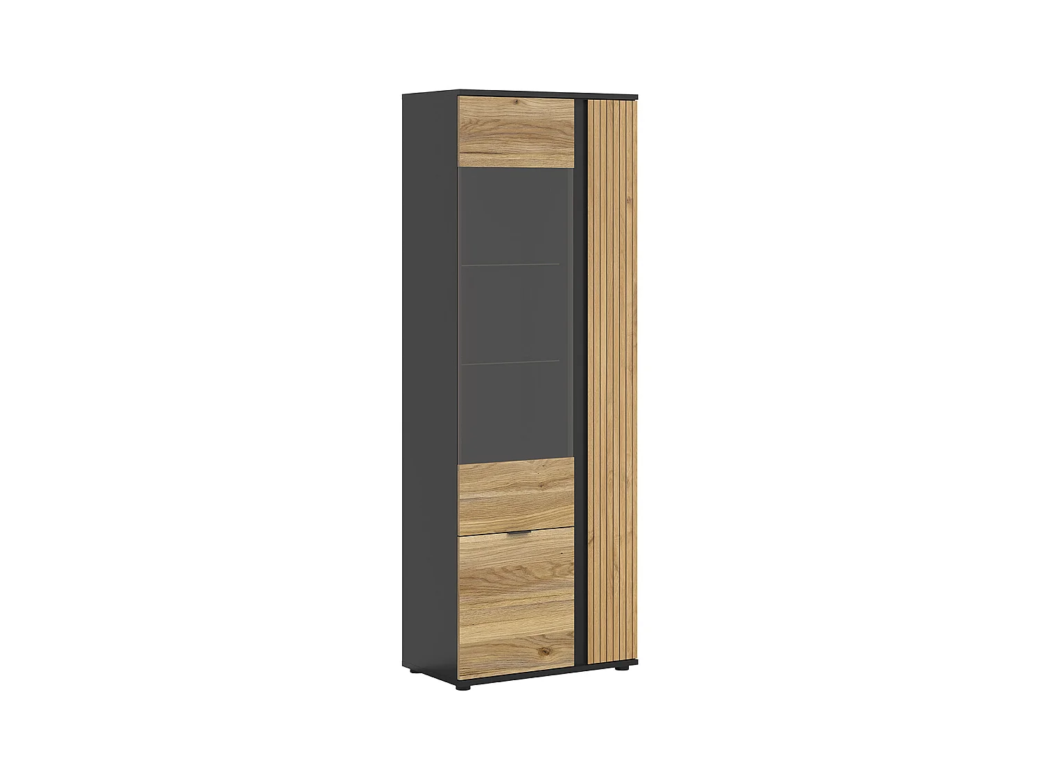 Vaisselier 3 portes Pia Noir et Bois