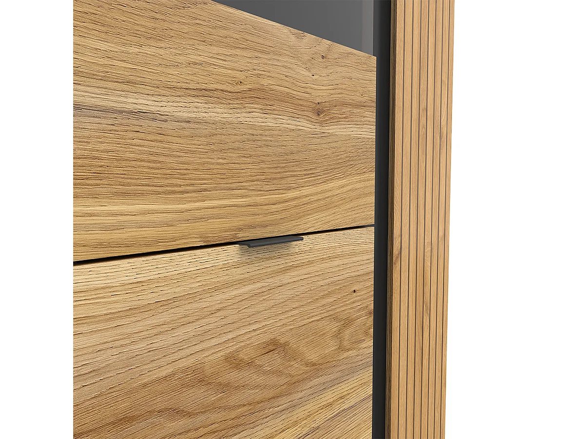Vaisselier 3 portes Pia Noir et Bois
