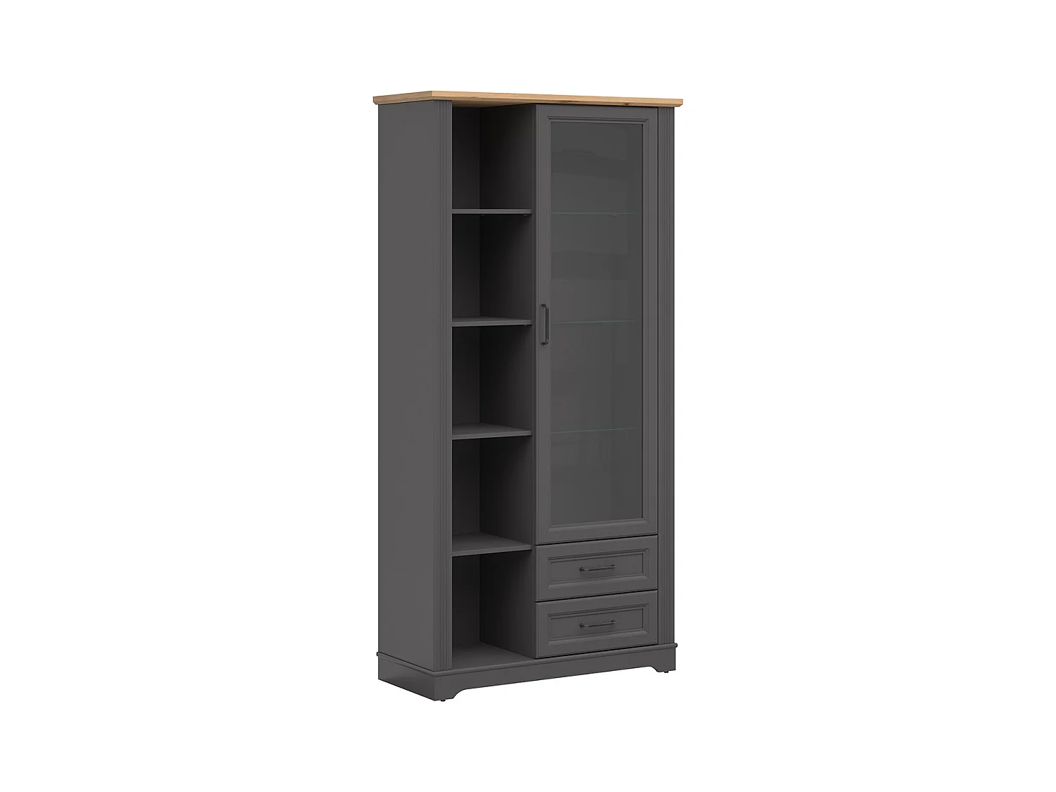 Vaisselier 1 porte 2 tiroirs Charlie Gris Anthracite