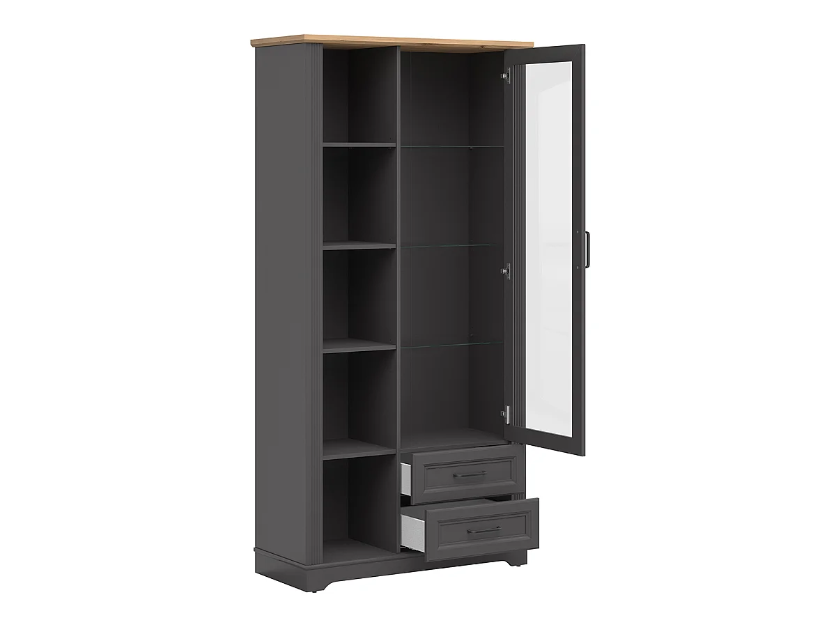 Vaisselier 1 porte 2 tiroirs Charlie Gris Anthracite