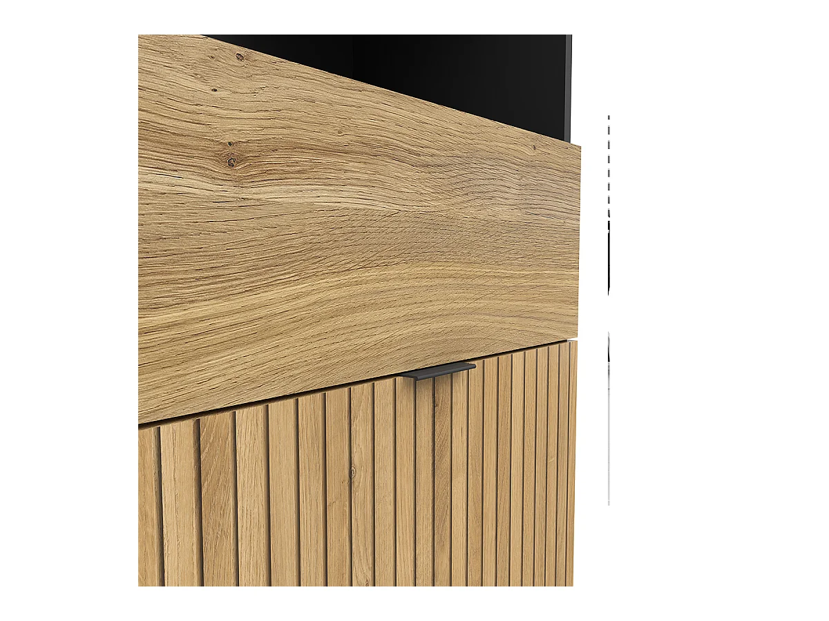 Bibliothèque 1 porte 1 tiroir Pia Noir et Bois