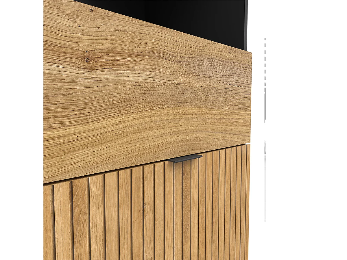 Pia 1-door 1-drawer bookcase Black and Wood