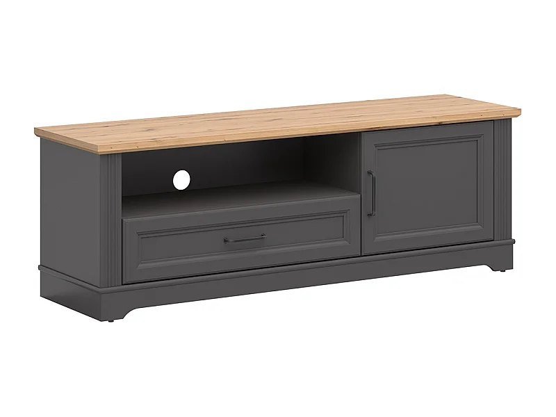 TV-meubel 1 deur 1 lade 150 cm Charlie Antracietgrijs