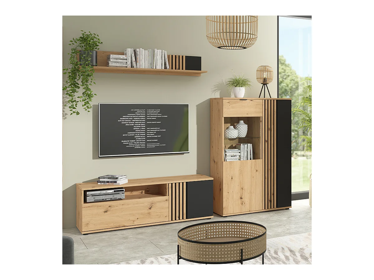 Armário de porcelana 2 portas Ezra madeira 137cm