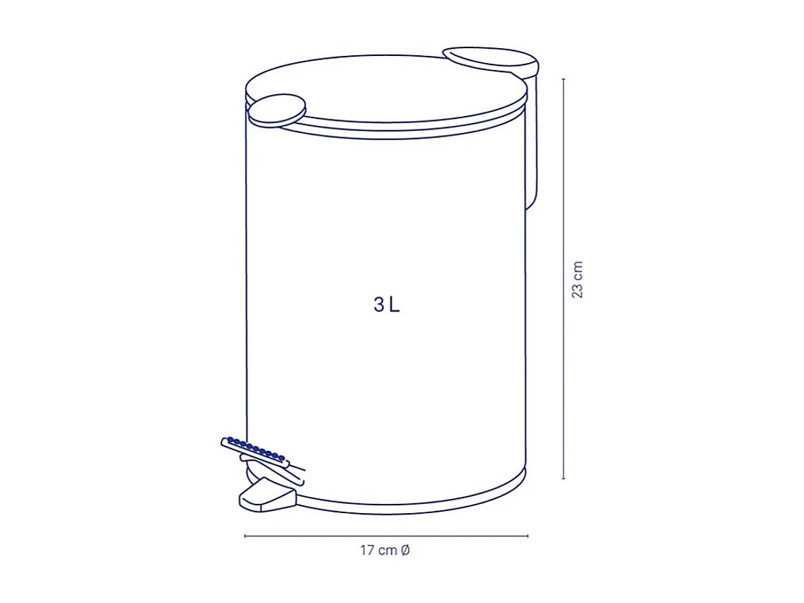 Kela Line Poubelle à pédale 3l - 23615