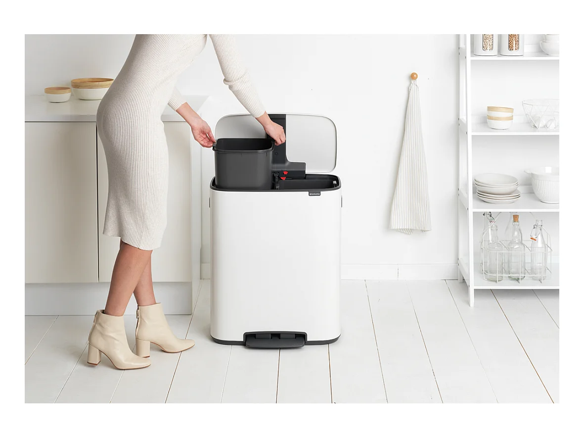 Brabantia Poubelle à pédale 2x30l blanc - 211447