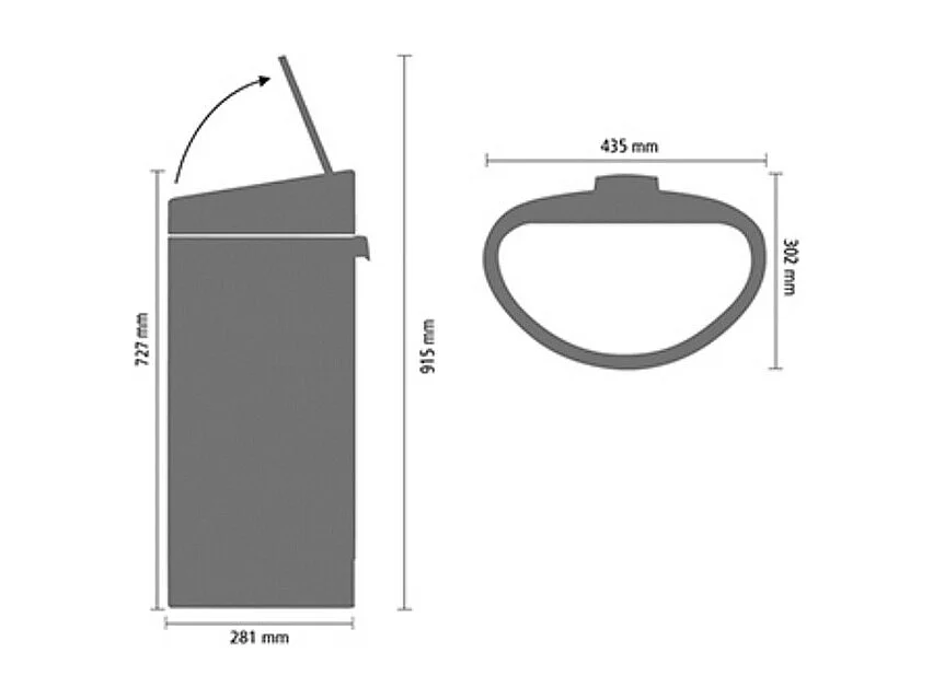 Brabantia Poubelle 40l noir mat - 114946