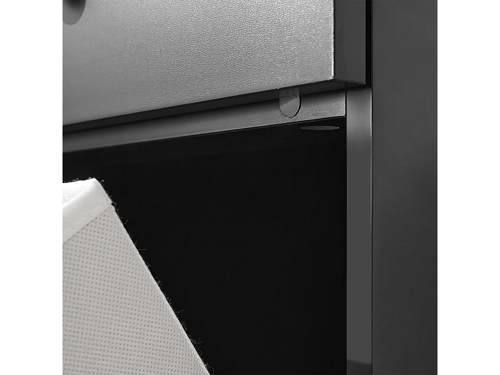 SoBuy Meuble salle de bain 2 tiroirs 2 sacs coulissants étagère à linge noire