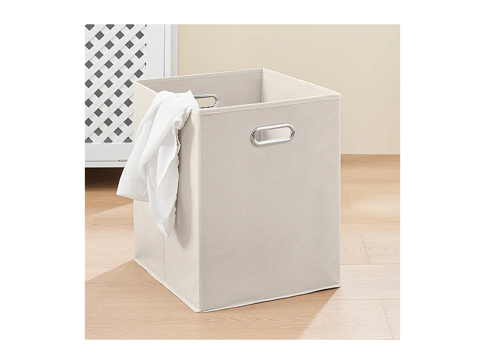 SoBuy Meuble de Salle de Bain avec Panier à Linge, Niche Ouverte et Portes Ajourées Rouges