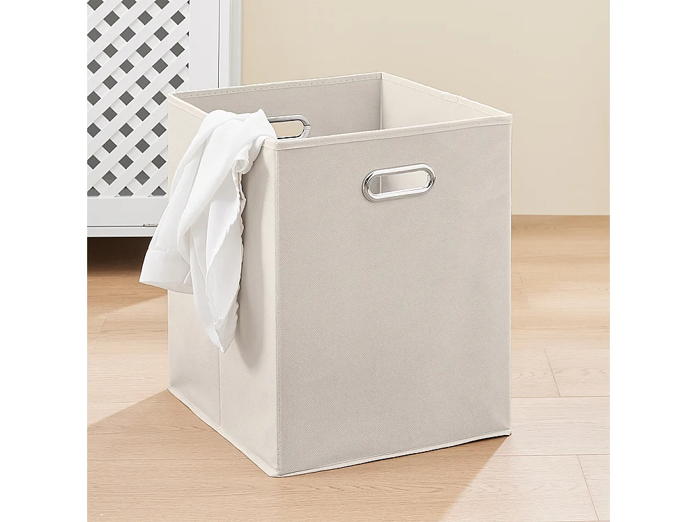 SoBuy Meuble de Salle de Bain avec Panier à Linge, Niche Ouverte et Portes Ajourées Rouges