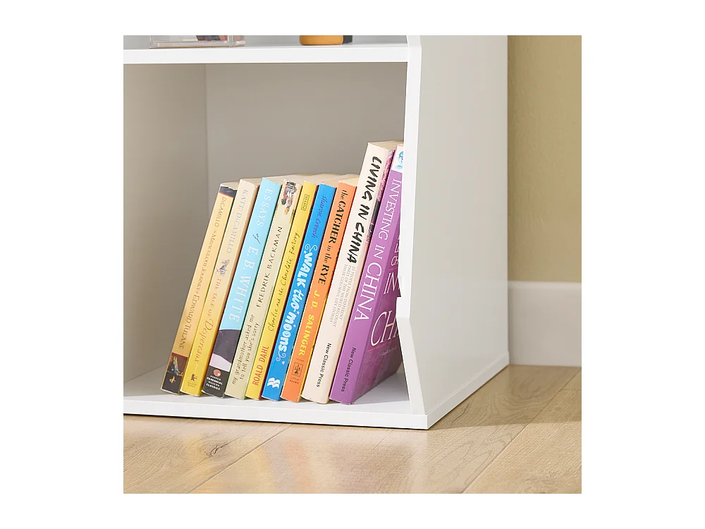 SoBuy Bibliothèque Enfant pour Rangement de Jouets avec Étagère à Revues Blanc