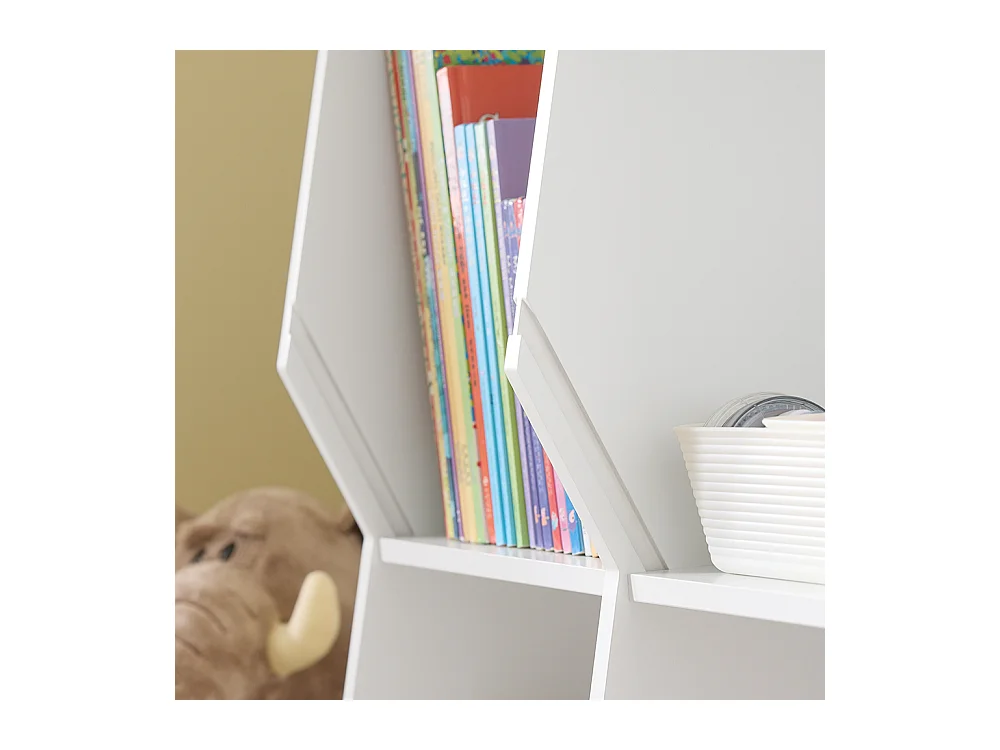 SoBuy Bibliothèque Enfant pour Rangement de Jouets avec Étagère à Revues Blanc