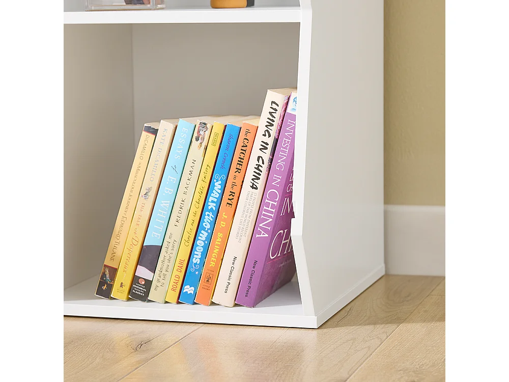 SoBuy Bibliothèque Enfant pour Rangement de Jouets avec Étagère à Revues Blanc