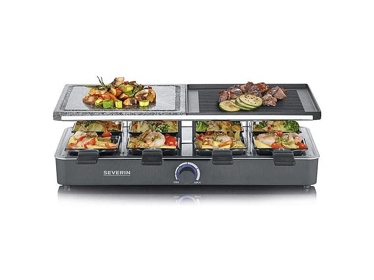 Severin Appareil à raclette 8 personnes 1400w + pierre à griller + gril - 2371