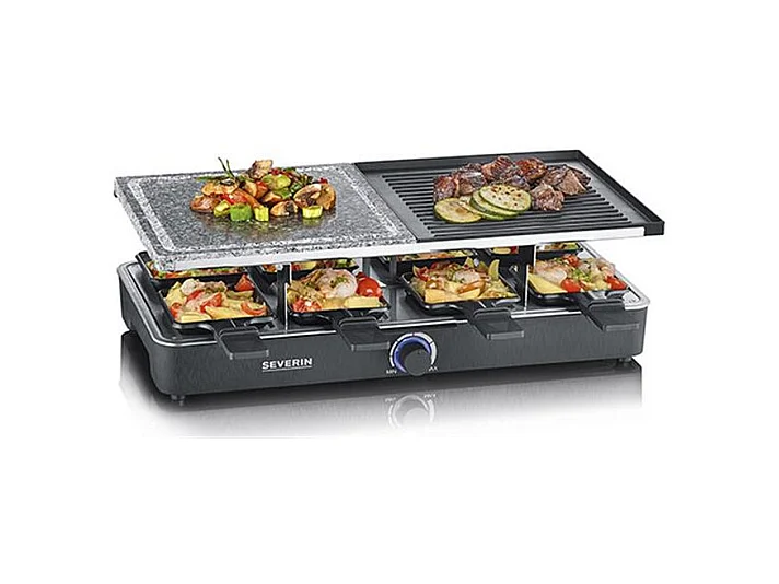 Severin Appareil à raclette 8 personnes 1400w + pierre à griller + gril - 2371