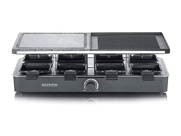 Severin Appareil à raclette 8 personnes 1400w + pierre à griller + gril - 2371